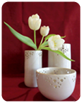 weisse Vasen und Tulpe